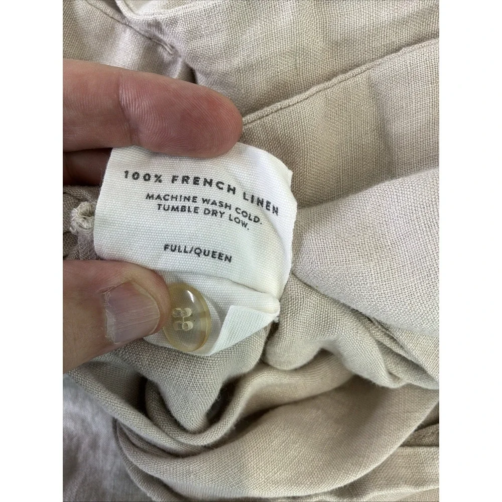 The Citizenry Full/Queen Tan natural 100% French Linen Duvet Cover
